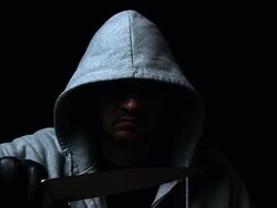 Hooded killer Stock Footage