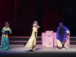 MS Artist performing Qinqiang opera in theater and Qinqiang is representative folk opera of northwest china  AUDIO  / xi'an, shaanxi, china Stock Footage