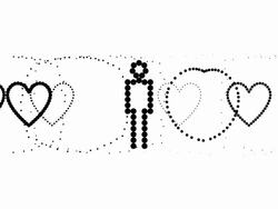 HEARTS - man, pure black dots (LOOP) Stock Footage