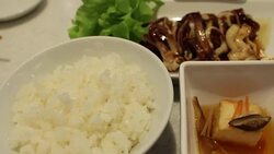 Eating rice and squid japanese food Stock Footage