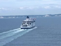 P&O ferry at sea sailing towards Dover News Clip
