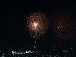 WA crowds at Firework display, China Stock Footage