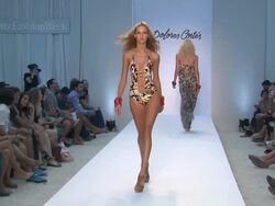 Models walk the runway during the Dolores Cortes swimwear 2012 show  Stock Footage