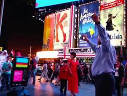 Protesting death sentence of M. Morsi, Times Square, New York City Stock Footage