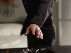 MS TU TD Woman in bedroom with packed suitcase grabs keys as she leaves / Los Angeles, California, United States    Stock Footage