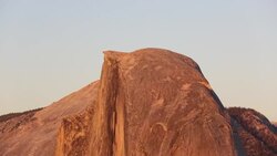 Half Dome at dusk from Glacier Point above Yosemite Valley, California, USA. Stock Footage