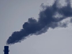 Dark Smoke Stack bluish Stock Footage