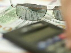 business background with new models of dollar notes Stock Footage