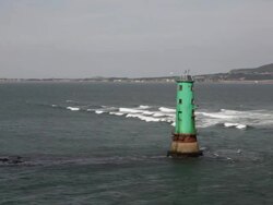 WS POV View of lighthouse / Dublin, Ireland Stock Footage