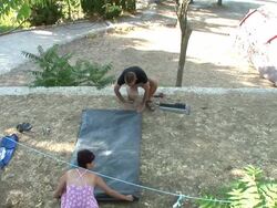 HD: Striking A Tent Stock Footage