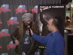 Rob Zombie & Sheri Moon Zombie Donate Memorabilia at Planet Hollywood Stock Footage