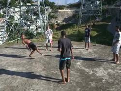 Football In Brazil - Morro Da Sao Carlos Favela Stock Footage