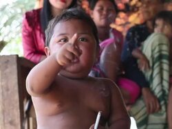 Addicted To Smoking At Two Years Old Stock Footage