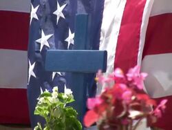 American Flag Coffins, Zoom In and Out Stock Footage