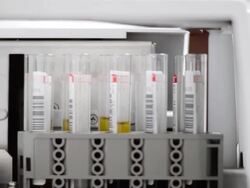 Analyzer in laboratory Stock Footage