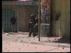 West Bank-Israeli soldiers and Palestinians clash News Clip