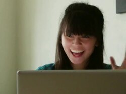 Girls, Skype webcam. Stock Footage