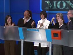 Nasdaq opening bell ringing ceremony with the stars of 'Mad Money' Stock Footage