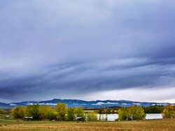 Dramatic sky and lake Stock Footage
