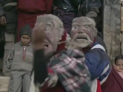 ringmo monastery during Bon-Po religious festival / Himalayas, Upper Dolpo, Nepal     Stock Footage