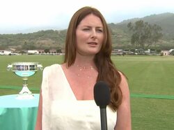 INTERVIEW: Michelle Butler, Director, Tiffany & Co on the trophy at the Tiffany & Co. Sponsors The Foundation Polo Challenge at Santa Barbara CA. (Footage by WireImage Video/Getty Images Entertainment Video) Stock Footage