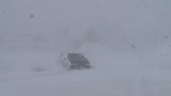 Blizzard, Snow Storm, Blowing Snow, Whiteout - Plymouth, Massachusetts Stock Footage