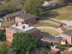 WS AERIAL ZO View of Tryon Palace Historic Site / North Carolina, United States Stock Footage