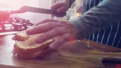 Preaparing and Roasting Bacon Sandwich Stock Footage