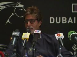 Dubai Film Festival 2009 Amitabh Bachchan - Arrival & Press Conference Stock Footage