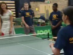 Catherine Duchess of Cambridge plays Table Tennis News Clip