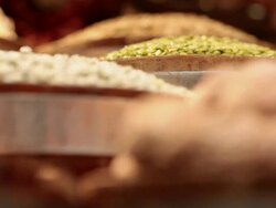 MS R/F Brazilian typical grains / Sao Paulo, Brazil Stock Footage