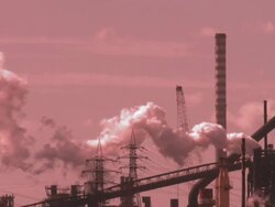 Industrial background at sunset Stock Footage