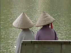 Two woman in Hanoi Vietnam Park 2 Stock Footage
