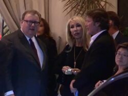 Linda Thompson & Date at the Lincoln After Party in Hollywood, 11/08/12 Stock Footage