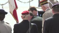 CLEAN : Hollande Macron appear together at VE Day ceremony News Clip