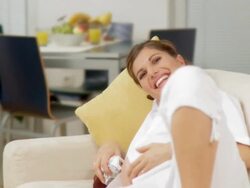 HD DOLLY: Pregnant Woman Stock Footage