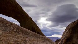Timelapse Pan Over Natural Stone Arch Stock Footage