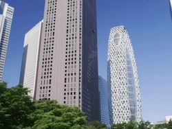 High Rising Buildings of Shinjuku West with the Mode Gakuen Cocoon Tower, Tokyo, Japan Stock Footage