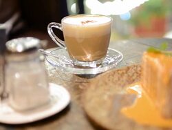 HD:Coffee and cake for break time Stock Footage