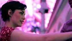 Spellbound young couple dance together on Fremont Street in downtown Las Vegas Stock Footage