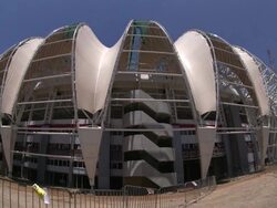 Construction At Esatdio Beira-Rio In Porto Alegre Continues Stock Footage