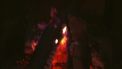 A fire glows in a hearth. Stock Footage