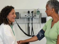 "senior women getting her blood pressure checked /Richmond,Virginia, USA" Stock Footage