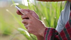 Hands using digital tablet computer, Slow motion Stock Footage
