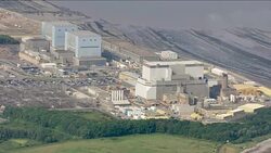 Aerials of Hinkley Point B Power Station and Hinkley Point C construction site News Clip