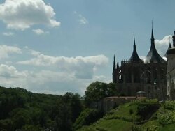 Pan right St Barabara Church Kutna Hora Czech Republic Stock Footage