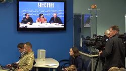 The Eurovision Song Contest winner Jamala press conference in Kiev Stock Footage
