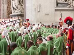 Pope Benedict XVI at Holy Mass for the Closing of the Synod of Bishops on October 28, 2012 in Vatican City, Vatican (Footage by Getty Images) Stock Footage