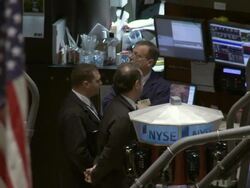 WS ZO View of traders working in New York Stock Exchange / New York City, New York, USA Stock Footage
