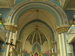 Tilt down mount mary church interior mumbai maharashtra Stock Footage